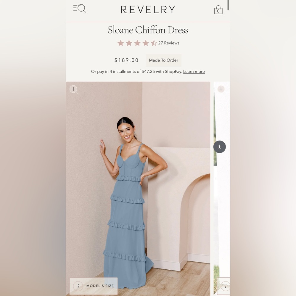 Revelry Sloane Chiffon Dress in French Blue